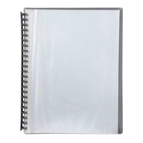 Marbig Display Book A4 Refillable 20 Pocket Clear/Grey