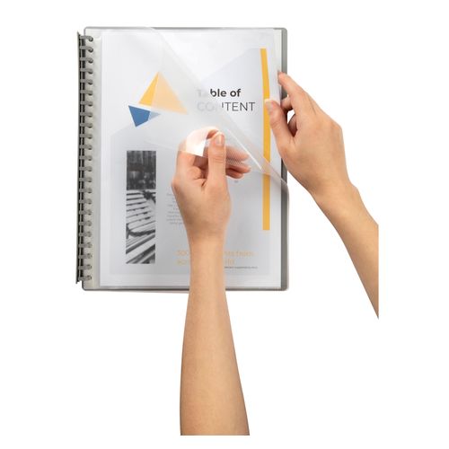 Marbig Display Book A4 Refillable 20 Pocket Clear/Grey