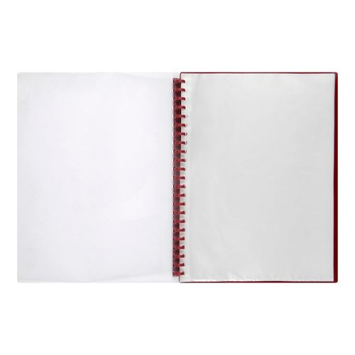 Marbig Display Book A4 Refillable 20 Pocket Clear/Maroon