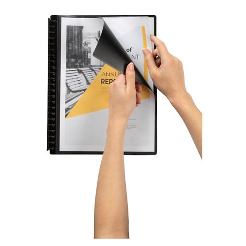 Marbig Display Book A4 Insert Front Cover Non Refillable 20 Pocket Black