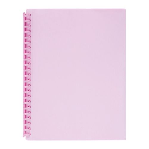 Marbig Display Book Refillable 20 Pocket Insert Cover Pink Pack 12