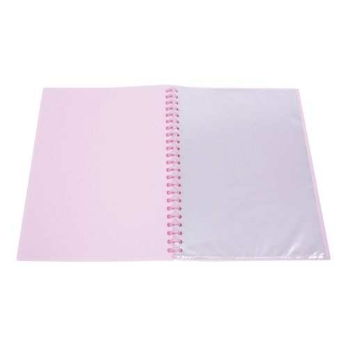 Marbig Display Book Refillable 20 Pocket Insert Cover Pink Pack 12