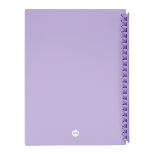 Marbig Display Book Refillable 20 Pocket Insert Cover Purple Pack 12