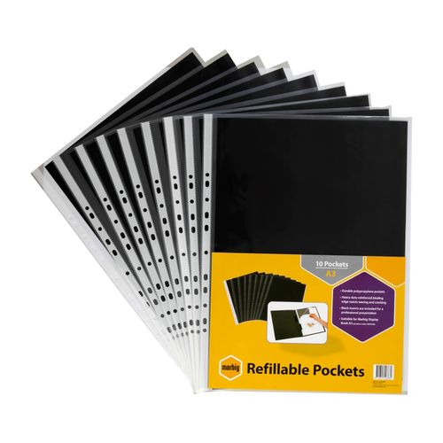 Marbig Display Book Refills A3 Pack 10