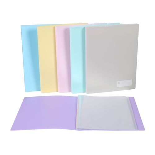 Marbig Display Book 20 Pocket Non Refillable A4 Pastel Assorted