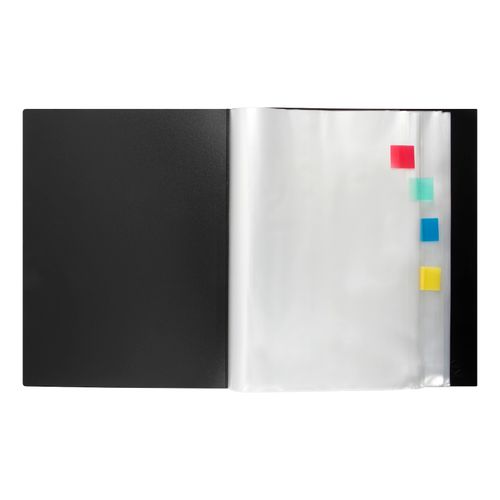 Marbig Clearview Display Book A4 76 Pocket With Tabs Non-Refillable Black
