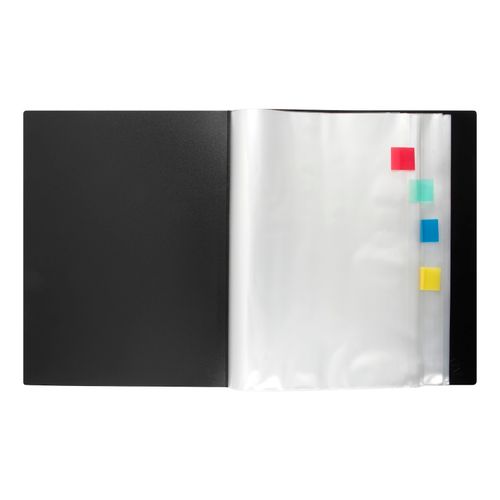 Marbig Clearview Display Book A4 100 Pocket With Tabs Non-Refillable Black