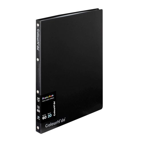 Marbig Colourhide My (Refillable) Display Book A4 20 Pocket Black
