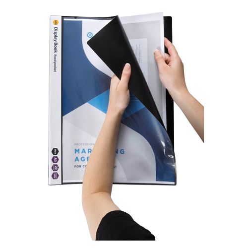 Marbig Display Book A3 Insert Front Cover Non Refillable 20 Pocket Black