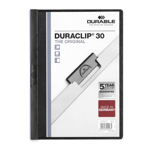 Durable Duraclip 30 Document File A4 30 Sheet Cap Black
