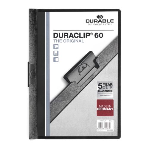Durable Duraclip 60 Document File A4 60 Sheet Cap Black