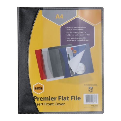 Marbig Flat Files W/ Insert Cover A4 Premier Black