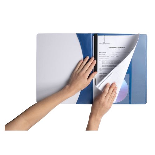 Marbig Flat Files W/ Insert Cover A4 Premier Blue