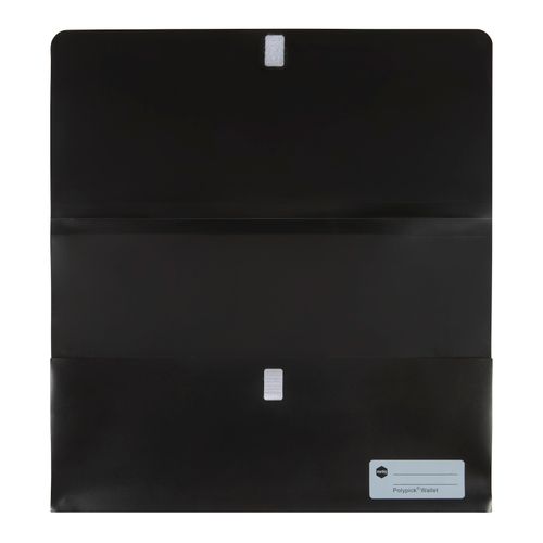 Marbig Polypick Document Wallet Foolscap Black - Sold Each (12 per pack)