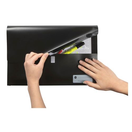 Marbig Polypick Document Wallet Foolscap Black - Sold Each (12 per pack)