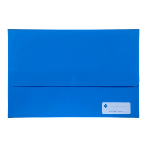 Marbig Polypick Document Wallet Foolscap Blue - Sold Each (12 per pack)