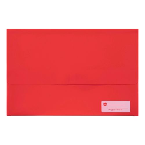 Marbig Polypick Document Wallet Foolscap Red - Sold Each (12 per pack)