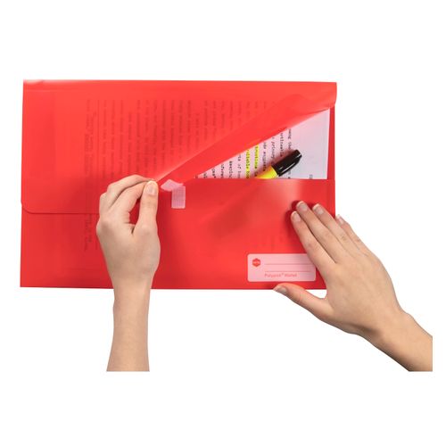 Marbig Polypick Document Wallet Foolscap Red - Sold Each (12 per pack)