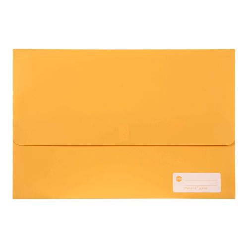 Marbig Polypick Document Wallet Foolscap Yellow - Sold Each (12 per pack)