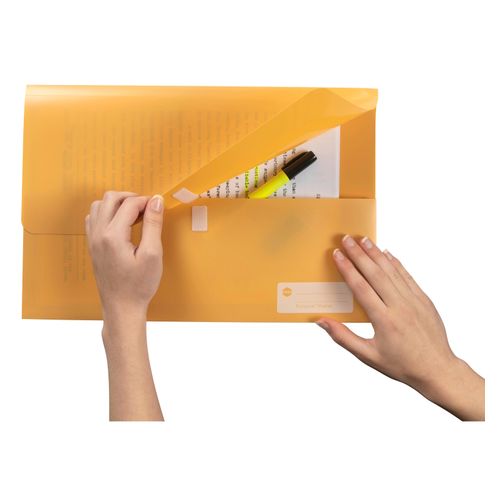 Marbig Polypick Document Wallet Foolscap Yellow - Sold Each (12 per pack)