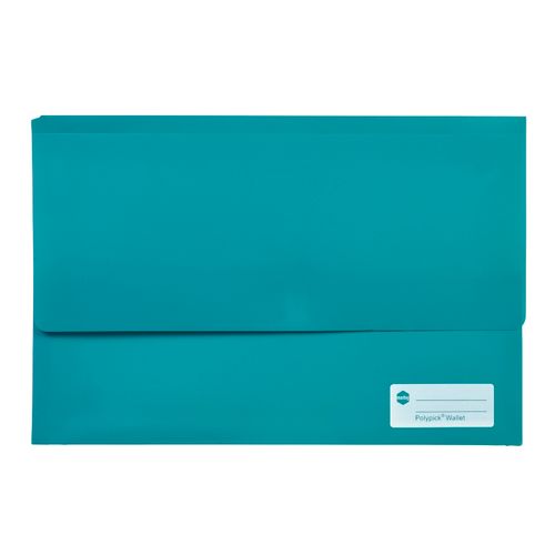 Marbig Polypick Document Wallet Foolscap Teal Green - Sold Each (12 per pack)
