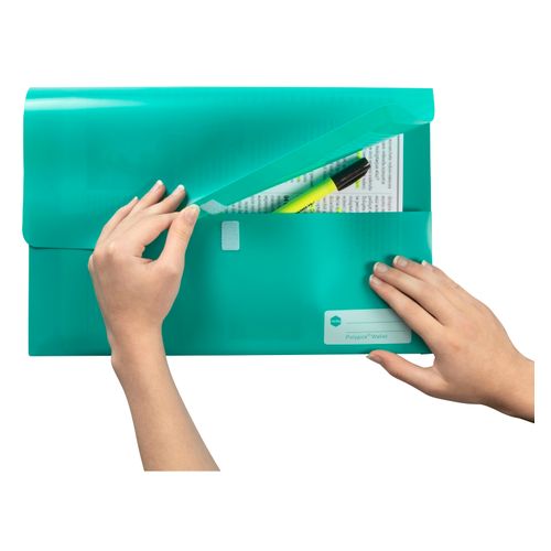 Marbig Polypick Document Wallet Foolscap Teal Green - Sold Each (12 per pack)