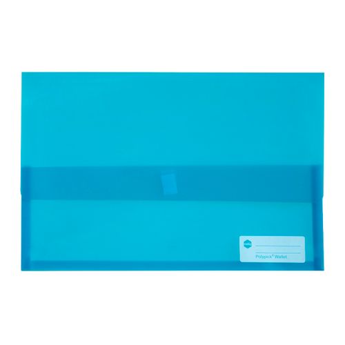 Marbig Polypick Document Wallet Foolscap Translucent Marine - Sold Each (12 per pack)
