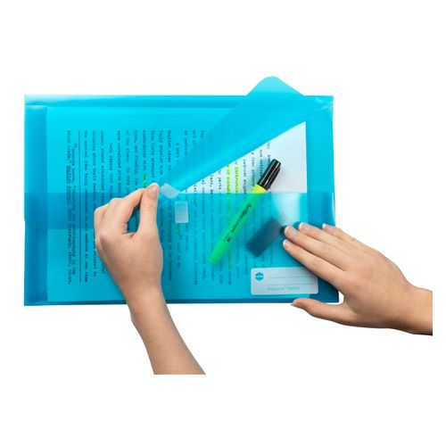 Marbig Polypick Document Wallet Foolscap Translucent Marine - Sold Each (12 per pack)