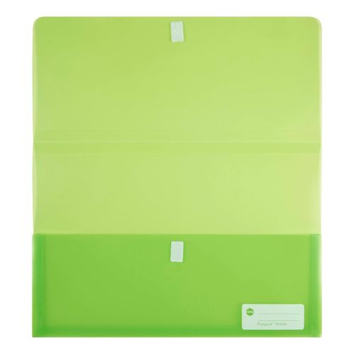 Marbig Polypick Document Wallet Foolscap Translucent Lime - Sold Each (12 per pack)