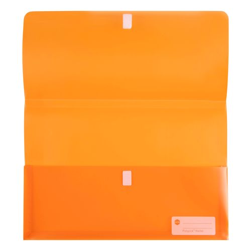 Marbig Polypick Document Wallet Foolscap Translucent Orange - Sold Each (12 per pack)