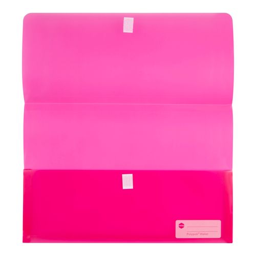 Marbig Polypick Document Wallet Foolscap Translucent Pink - Sold Each (12 per pack)