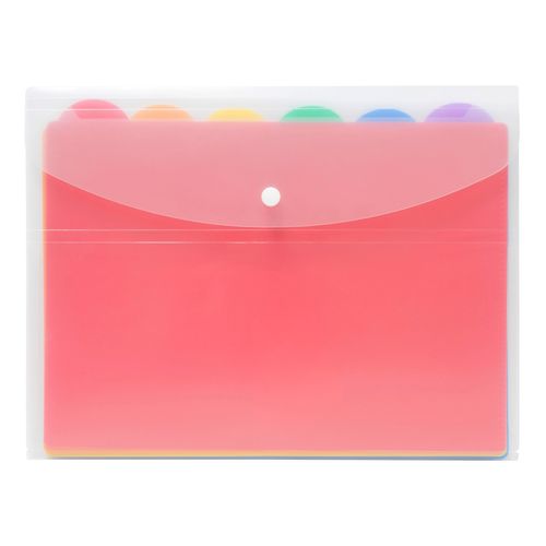 Marbig Document Wallet Button Close With 6 Files Assorted Bright Pack 6