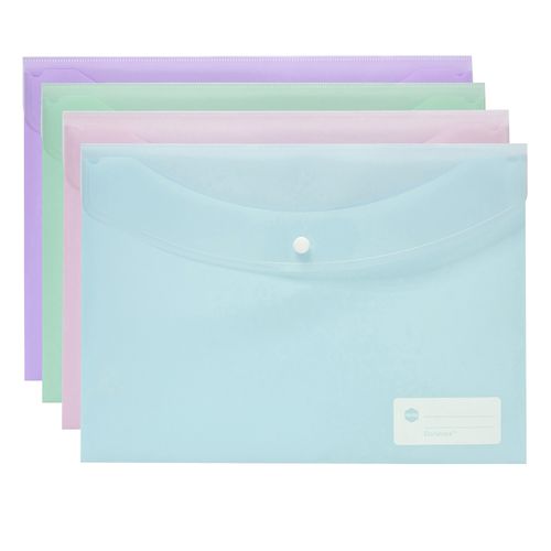 Marbig Doculope Document Wallet A4 Pastel Assorted Pack 12