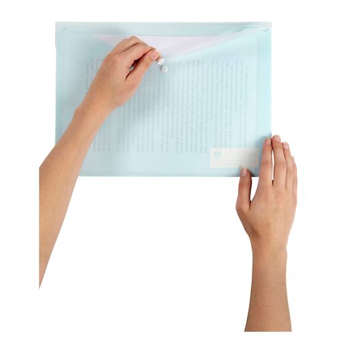 Marbig Doculope Document Wallet A4 Pastel Blue - Sold Each (10 per pack)