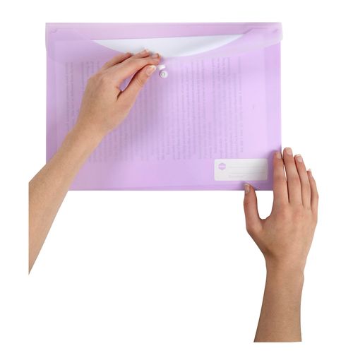 Marbig Doculope Document Wallet A4 Pastel Purple - Sold Each (10 per pack)