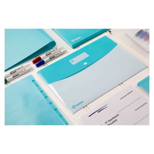 Marbig Professional Doculope Document Wallet A4 Antimicrobial Blue/White - Sold Each (10 per pack)