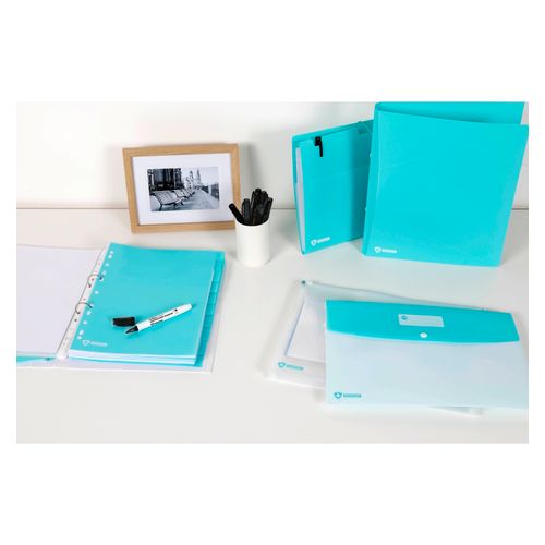 Marbig Professional Doculope Document Wallet A4 Antimicrobial Blue/White - Sold Each (10 per pack)