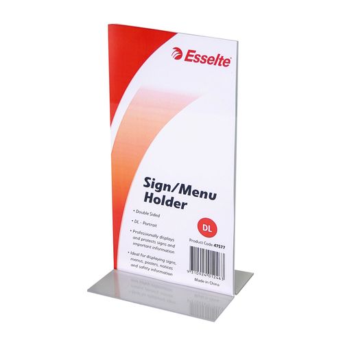 Esselte Menu Holder 2 Sided DL Clear