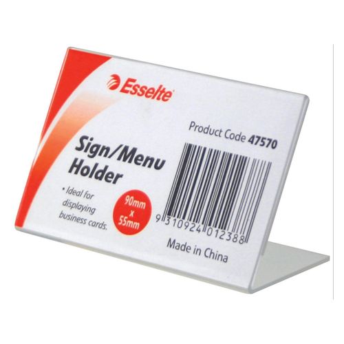 Esselte Business Card Holder Slanted Landscape Clear
