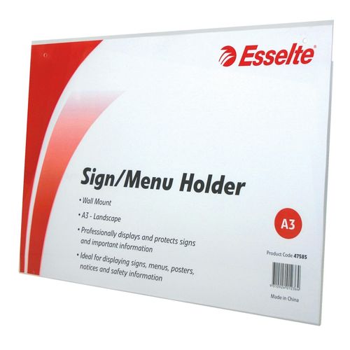 Esselte Sign/Menu Holder Wall L/S A3
