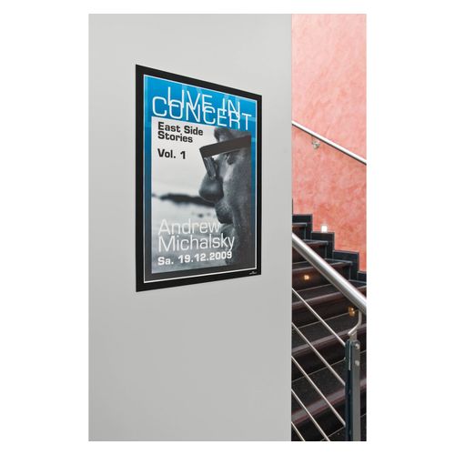 Durable Duraframe Self Adhesive Sign Holders A3 Black Pack 2