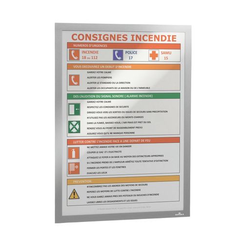 Durable Duraframe Self Adhesive Sign Holders A3 Silver Pack 2