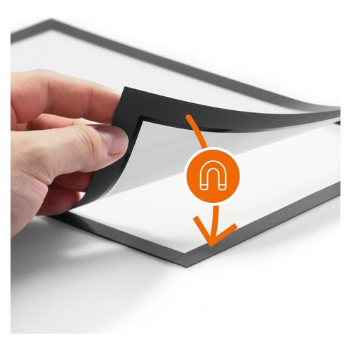 Durable Duraframe Self Adhesive Sign Holders A3 Silver Pack 2