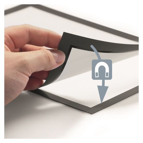 Durable Duraframe Self Adhesive Sign Holders A4 Black Pack 2