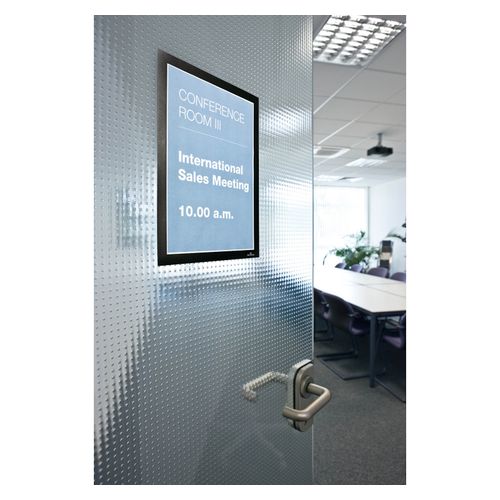 Durable Duraframe Self Adhesive Sign Holders A4 Black Pack 2