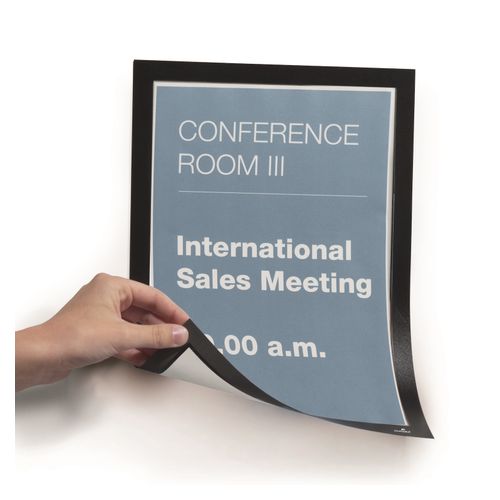 Durable Duraframe Magnetic Sign Holders A4 Black Pack 5