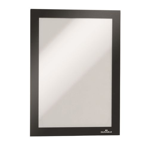 Durable Duraframe Self Adhesive Sign Holders A5 Black Pack 2