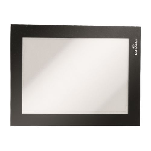 Durable Duraframe Self Adhesive Sign Holders A6 Black Pack 2