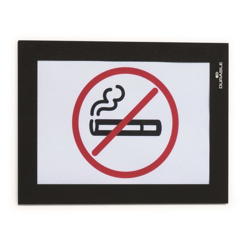 Durable Duraframe Self Adhesive Sign Holders A6 Black Pack 2