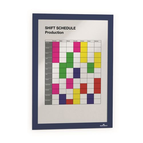 Durable Sign Holders Duraframe A4 Self-Adhesive Dark Blue